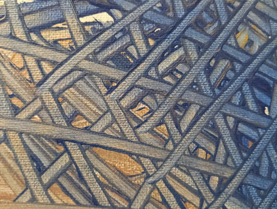 Intrecci — dettaglio texture blu cobalto