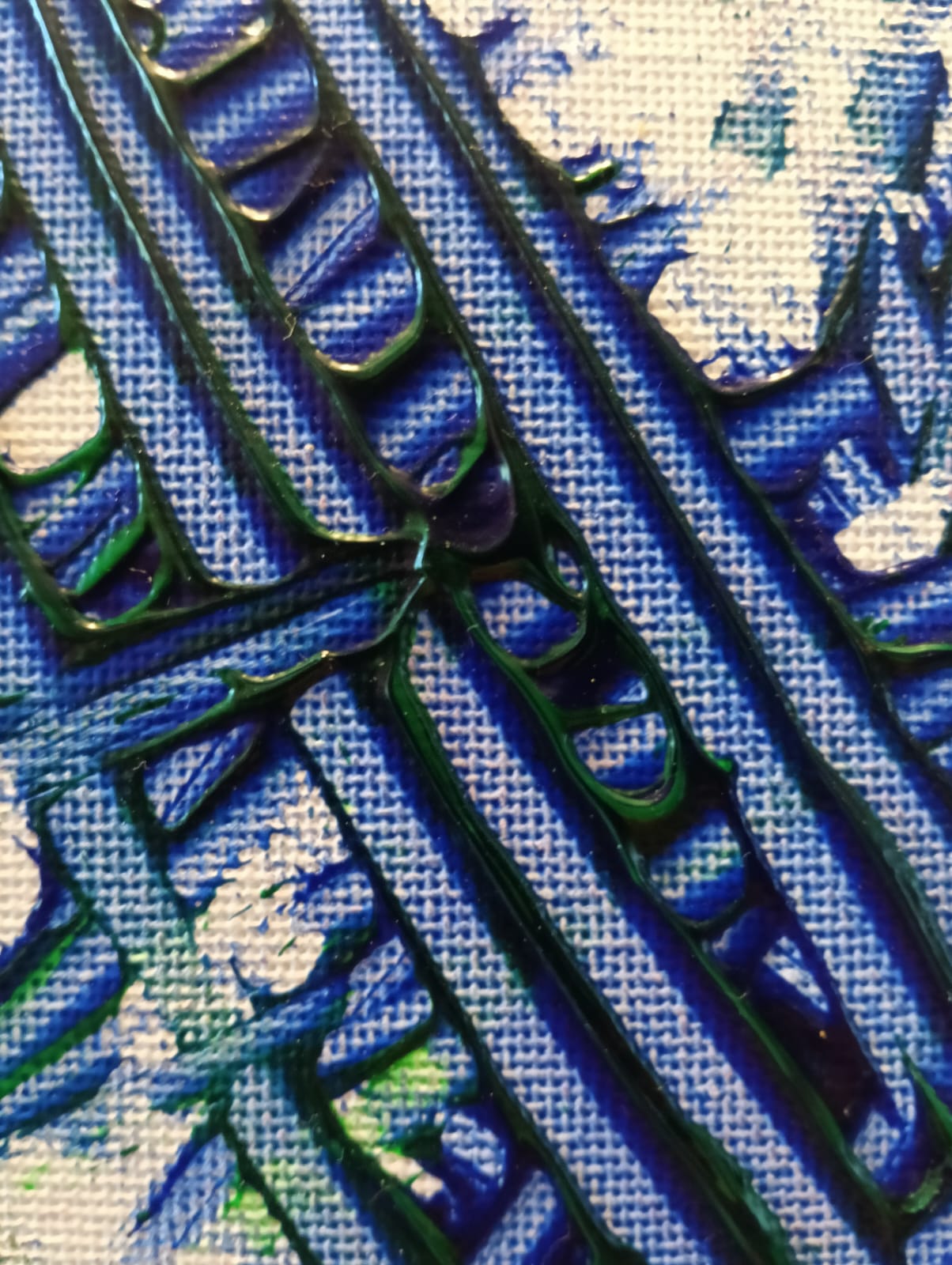 Codice Primordiale - dettaglio texture blu e verde