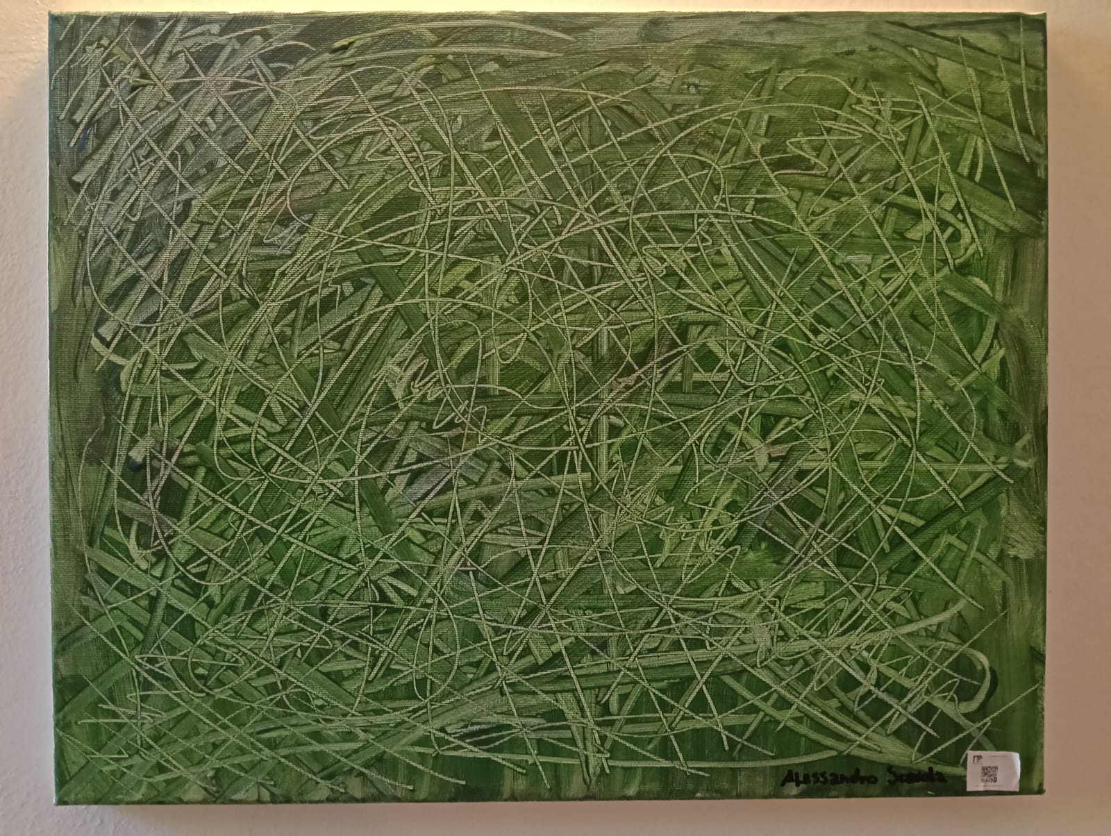 Foresta Interiore — dettaglio linee intrecciate verde scuro