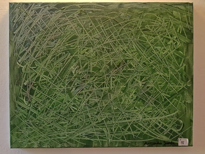 Foresta Interiore — dettaglio linee intrecciate verde scuro