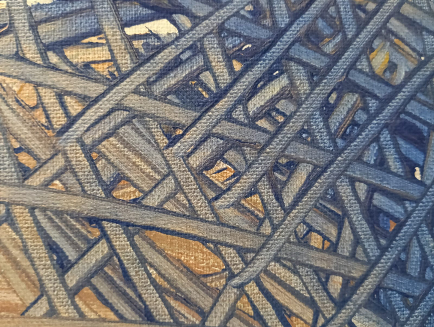 Intrecci — dettaglio texture blu cobalto