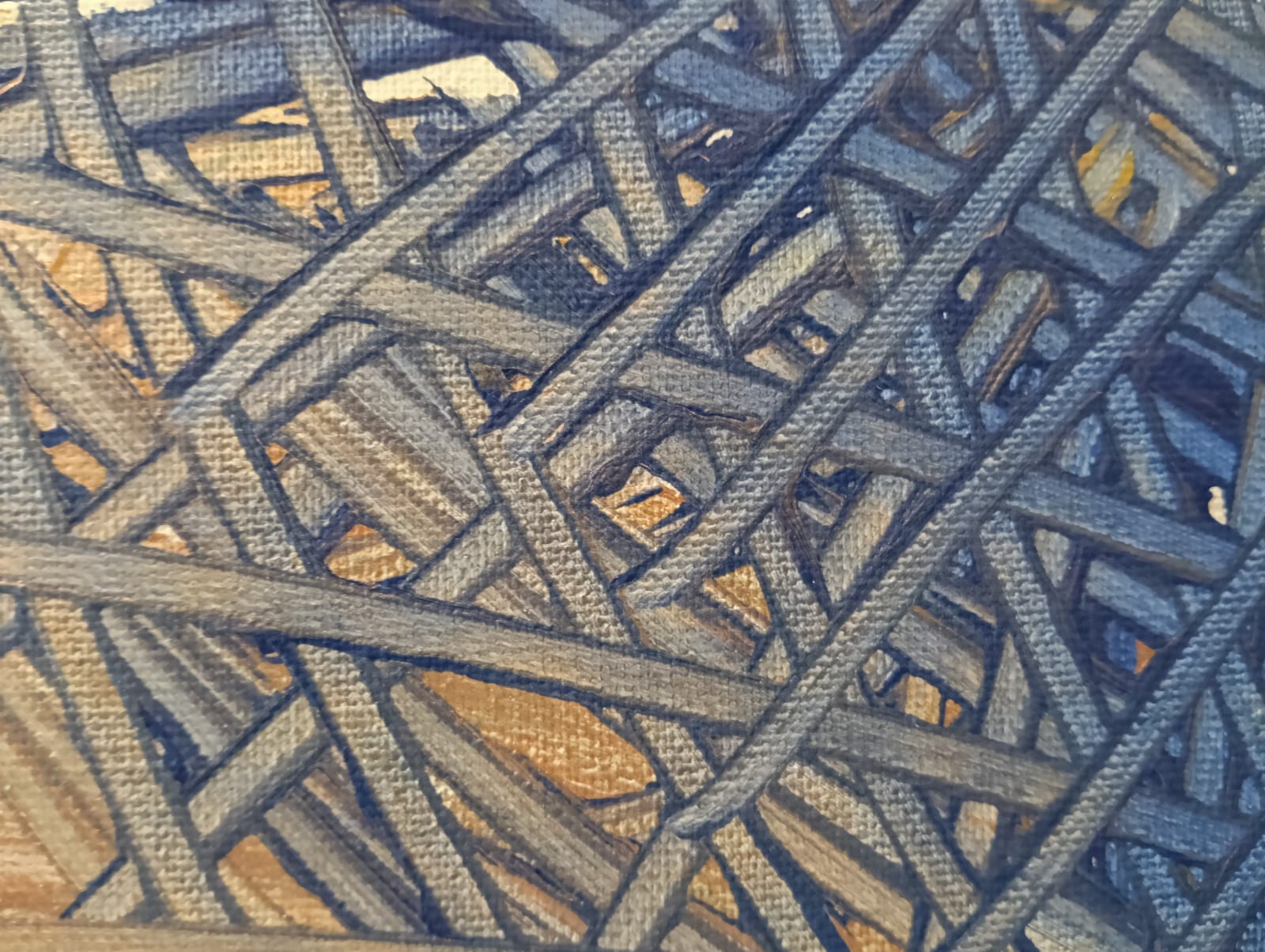 Intrecci — dettaglio texture blu cobalto