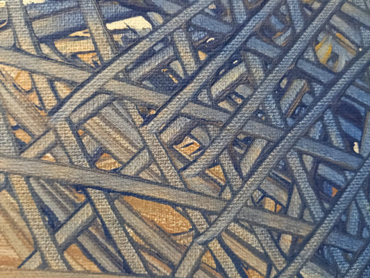 Intrecci — dettaglio texture blu cobalto