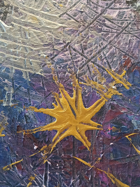 Costellazione — dettaglio stella dorata su fondo viola