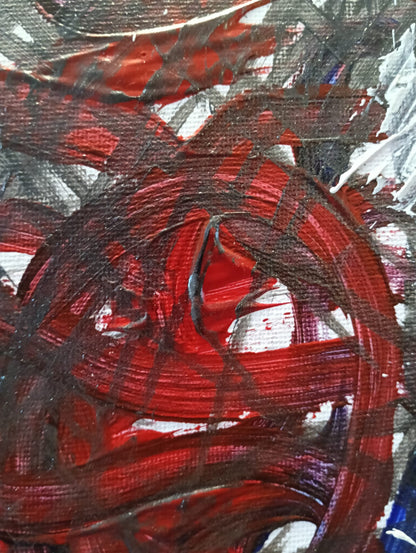 Cuore Selvaggio — dettaglio texture rossa e blu