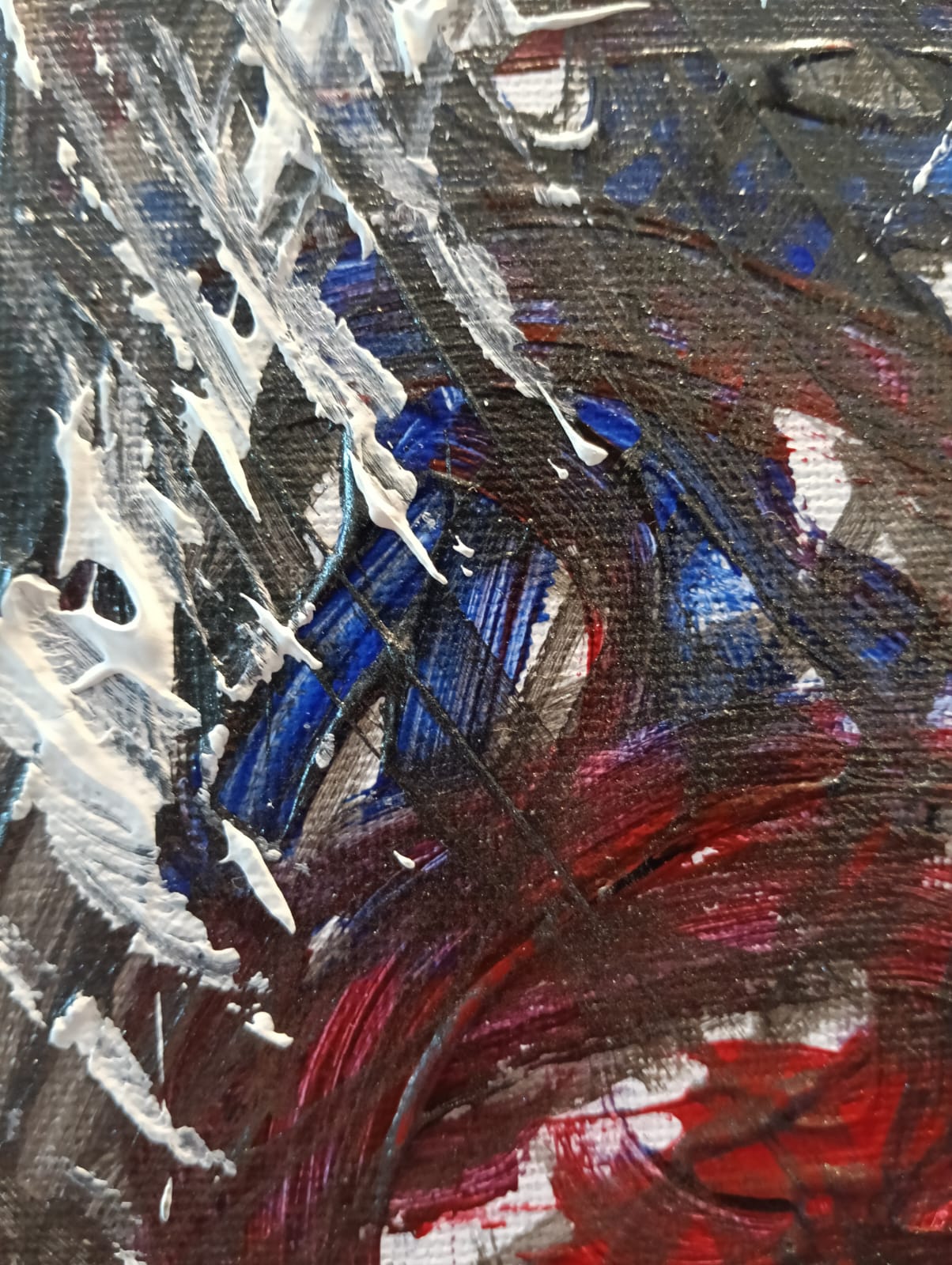 Cuore Selvaggio — dettaglio pennellate argento e blu