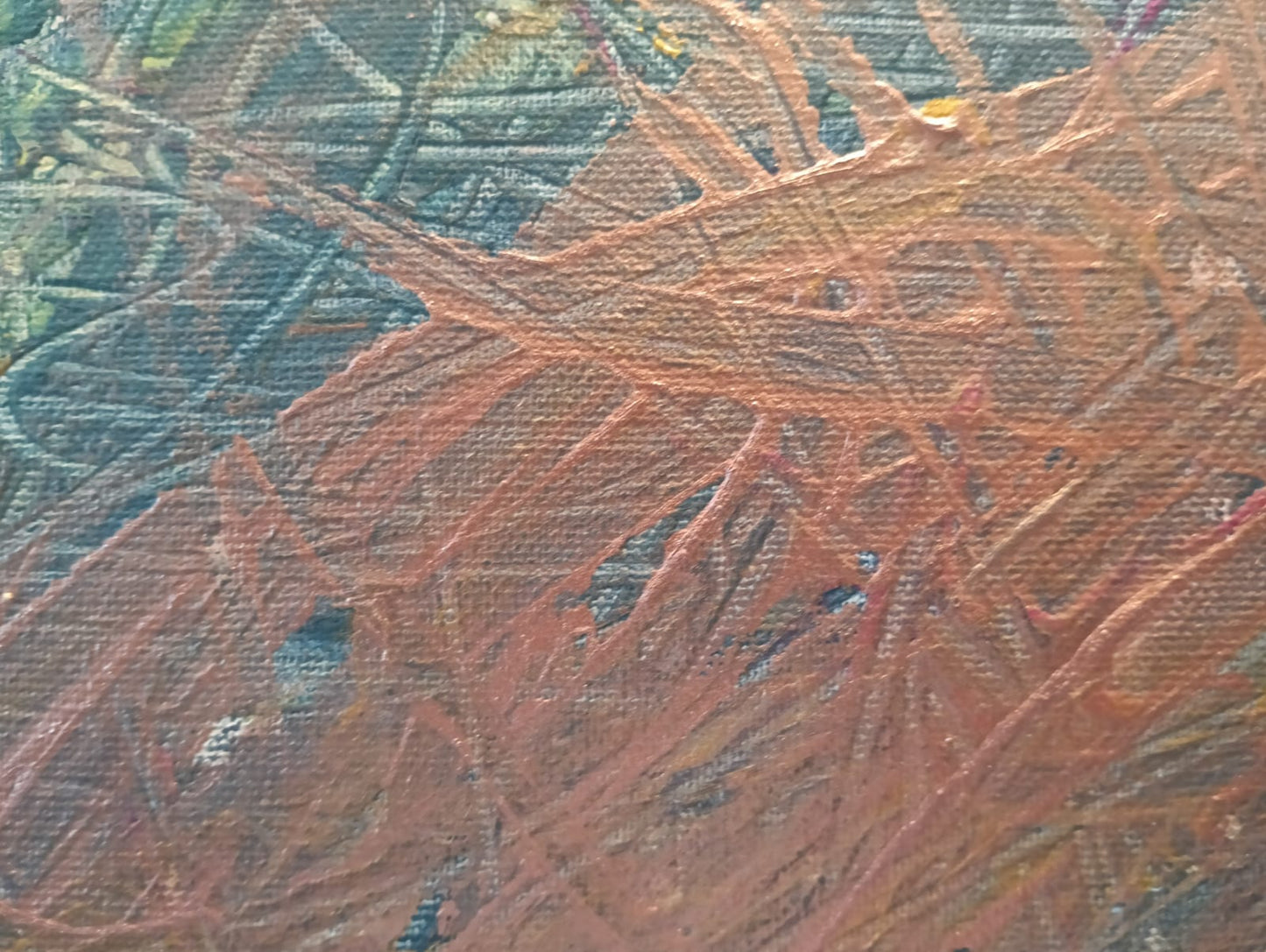 Nido di Rame — dettaglio texture rame e oro incisa