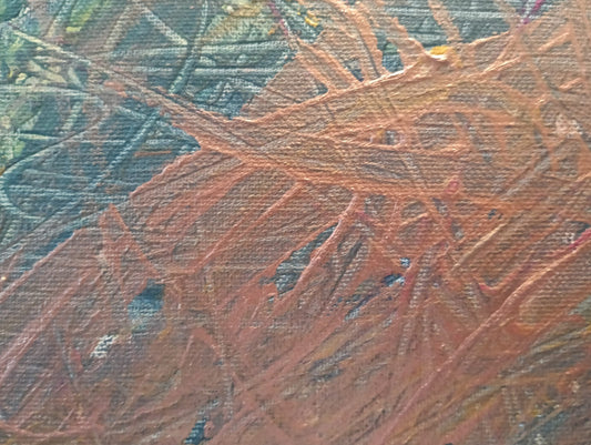 Nido di Rame — dettaglio texture rame e oro incisa