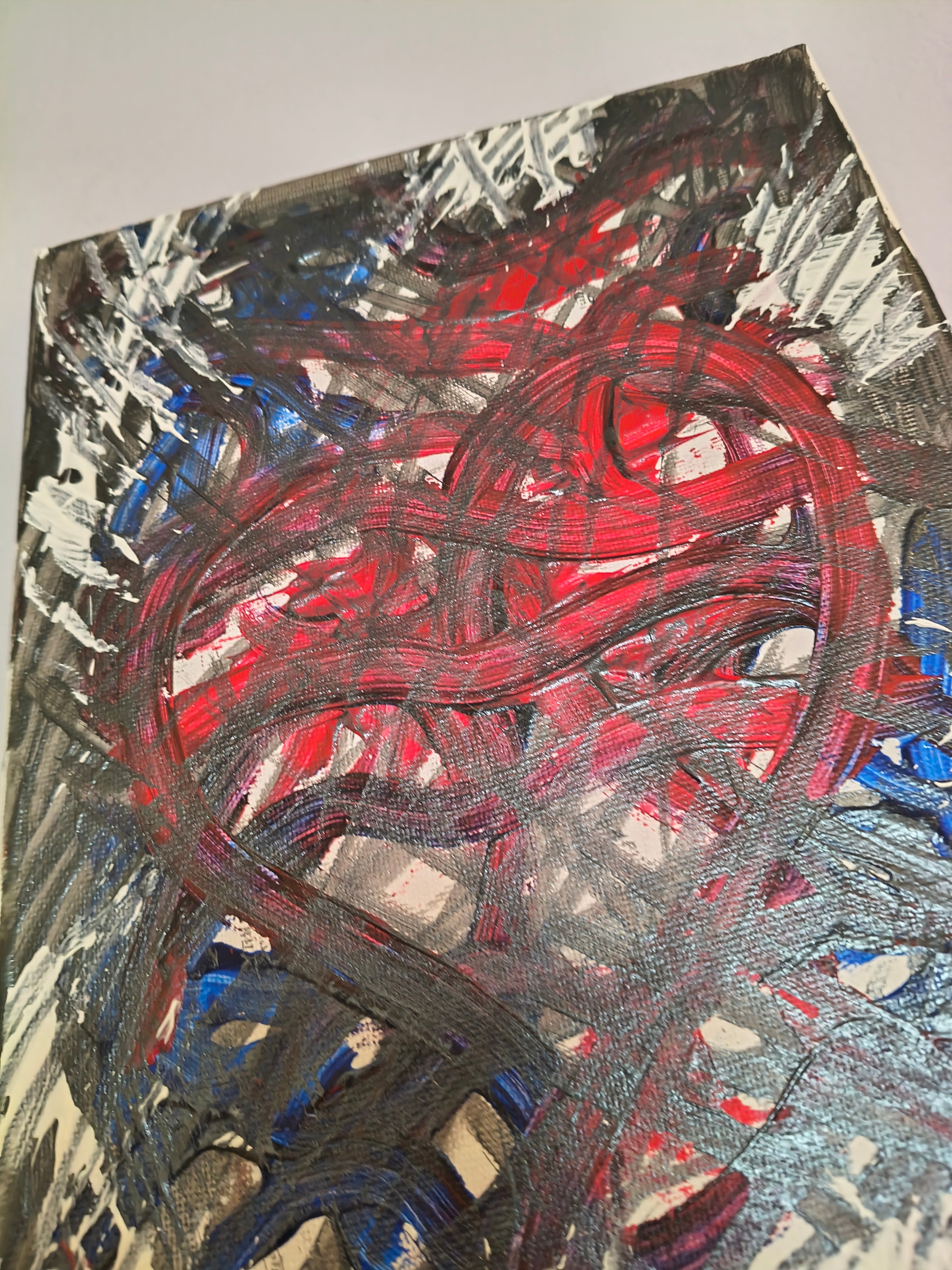 Battito Primordiale - Opera Originale su Tela con Telaio in Legno