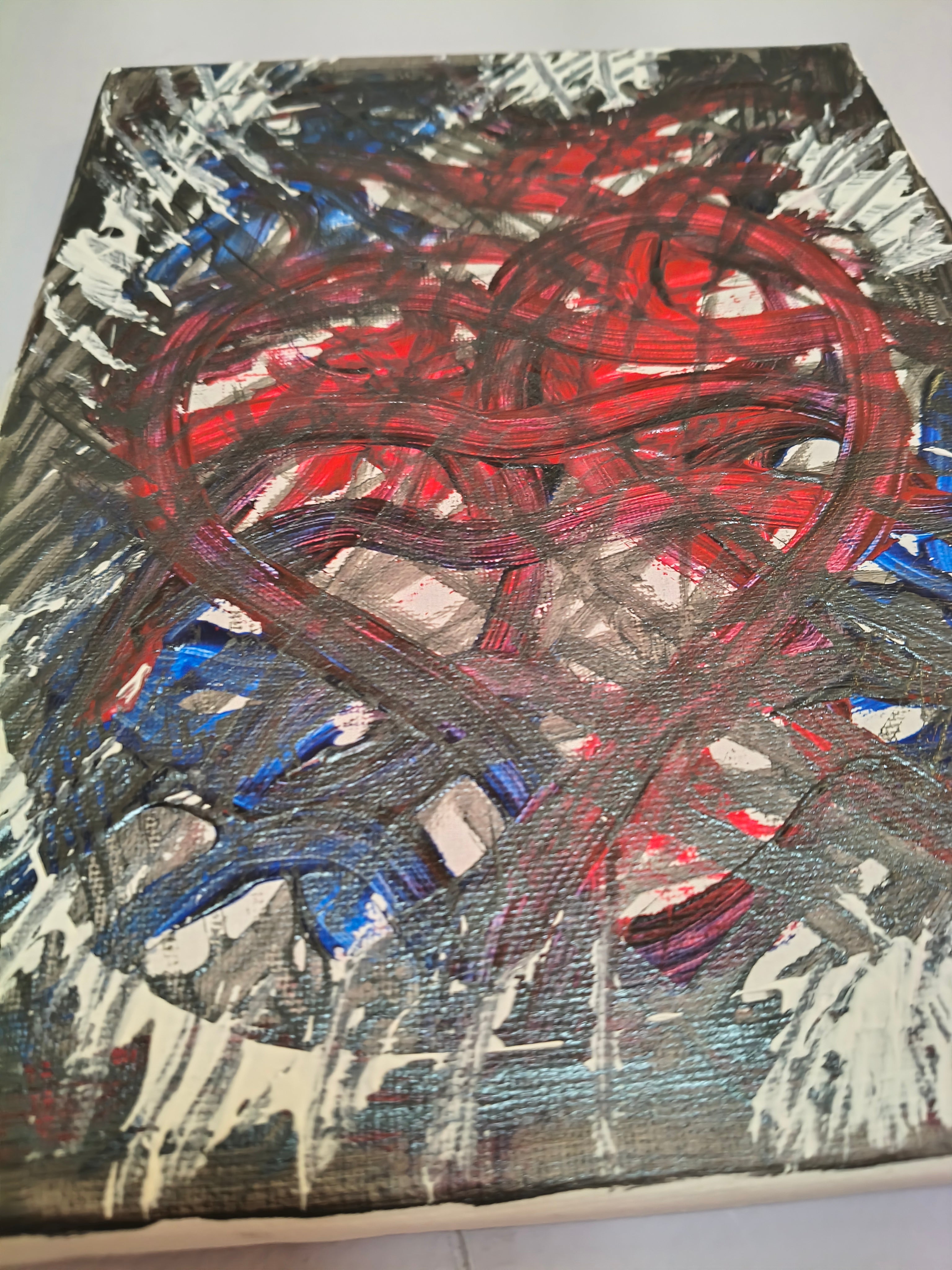 Battito Primordiale - Opera Originale su Tela con Telaio in Legno