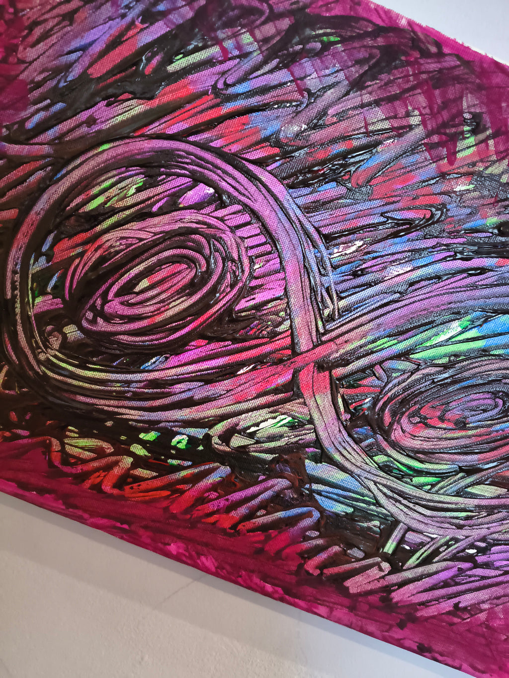 LOOP - OPERA D'ARTE SU TELA con Telaio in Legno