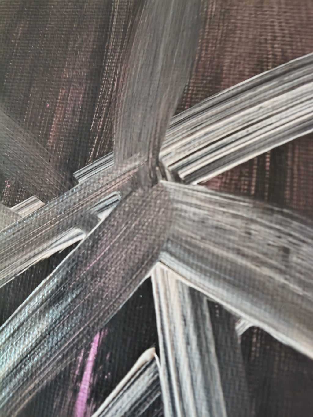 FRAMMENTI OSCURI - OPERA D'ARTE SU TELA con Telaio in Legno