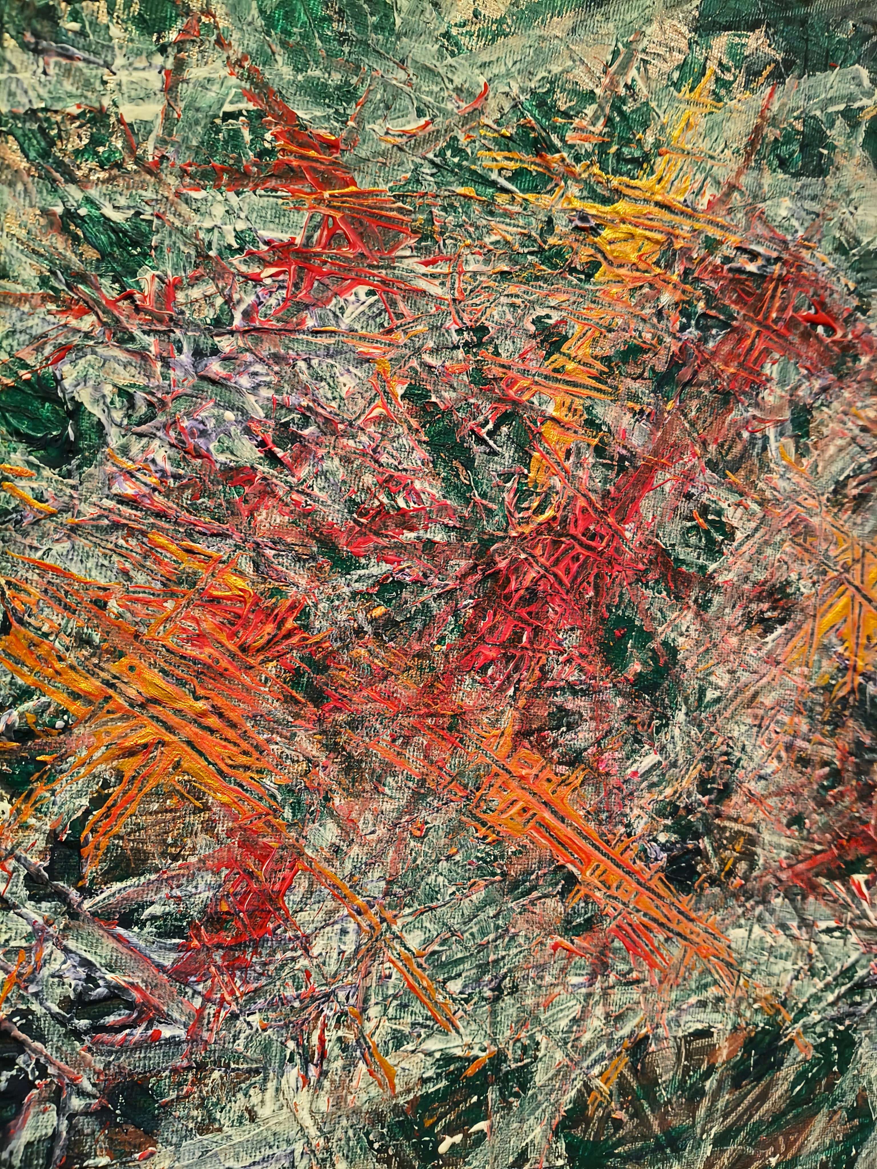 AMAZZONIA - OPERA ORIGINALE SU TELA con Telaio in Legno