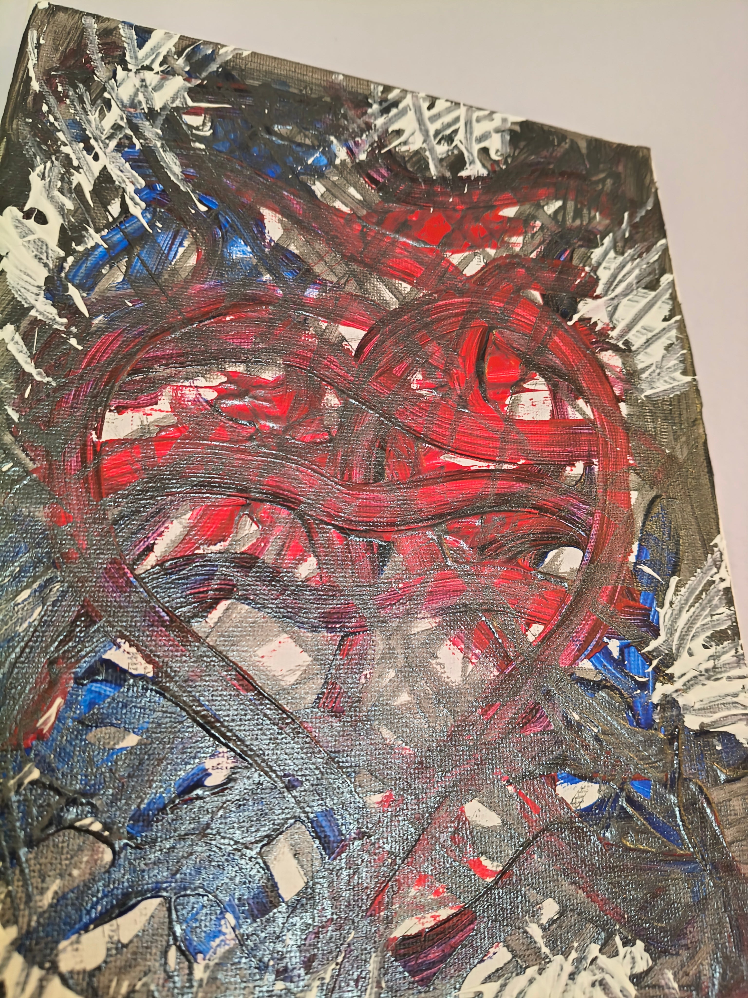 Battito Primordiale - Opera Originale su Tela con Telaio in Legno